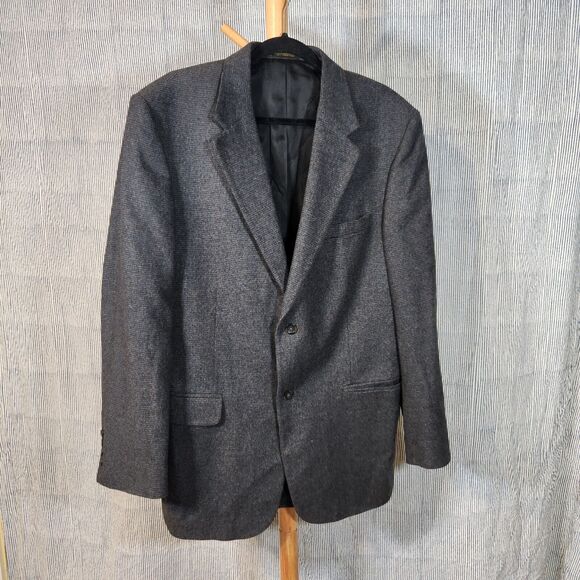 John Ashford $250 43L Blue Brown Gray Tweed Wool Blend Sport Coat Blazer - Picture 1 of 10